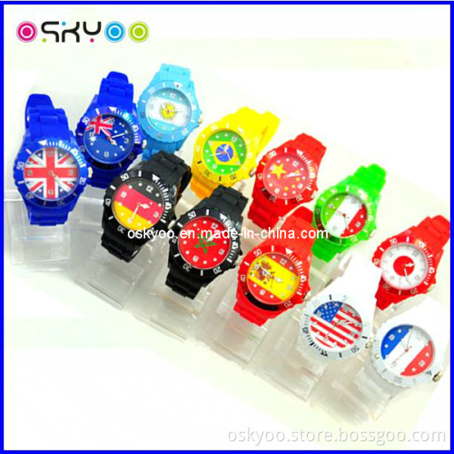 Promotion Gift Ice World Watch with National Flag Watches (P5900)